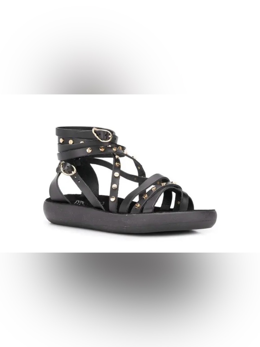 Ancient Greek Sandals Satira Nails Comfort Black Gold EU 39